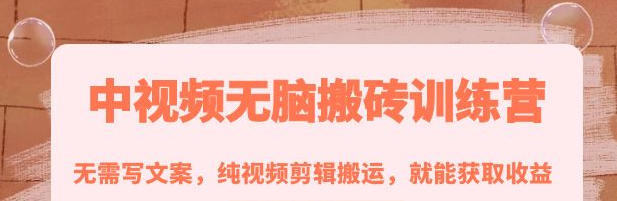 图片[1]-中视频搬砖玩法：纯视频剪辑搬运，无需写文案就能获取收益！-资源汇